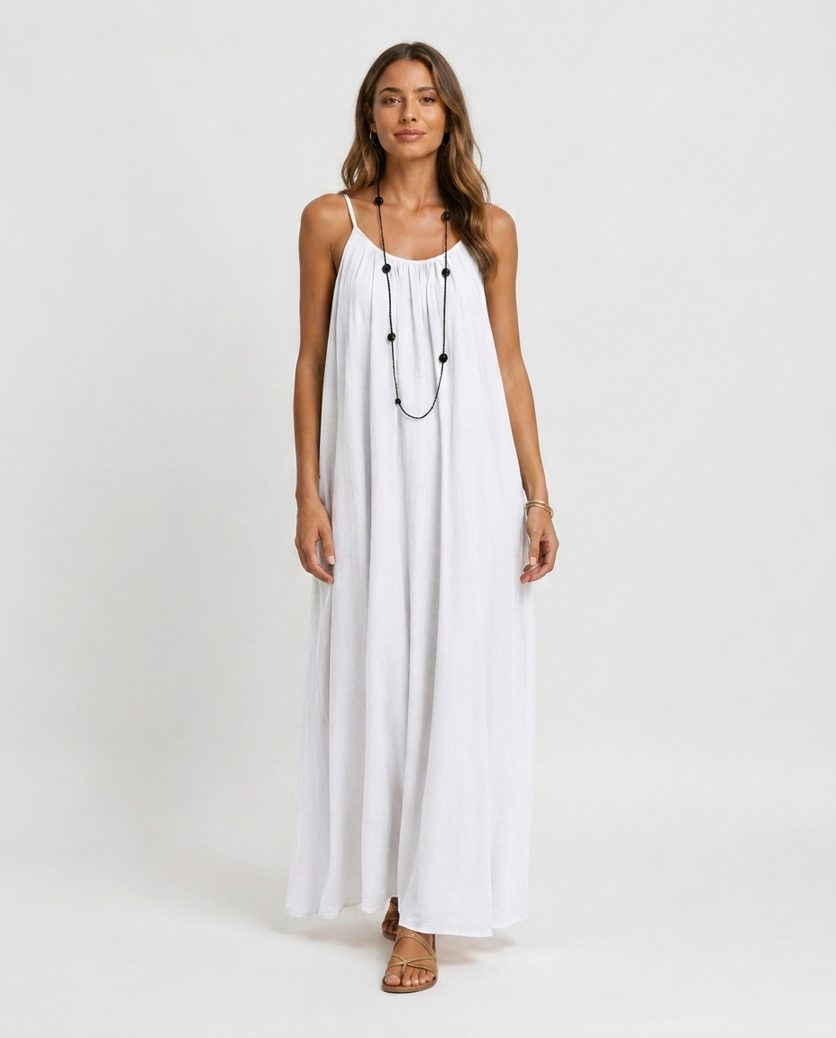 Robe Longue Sans Manches – Coupe Fluide Silhouette Maxi Pour le Quotidien