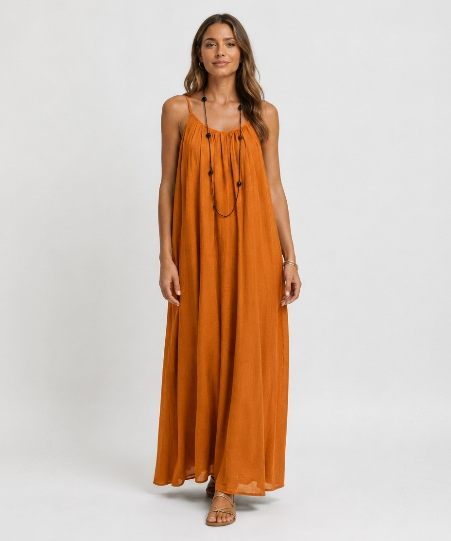 Robe Longue Sans Manches – Coupe Fluide Silhouette Maxi Pour le Quotidien