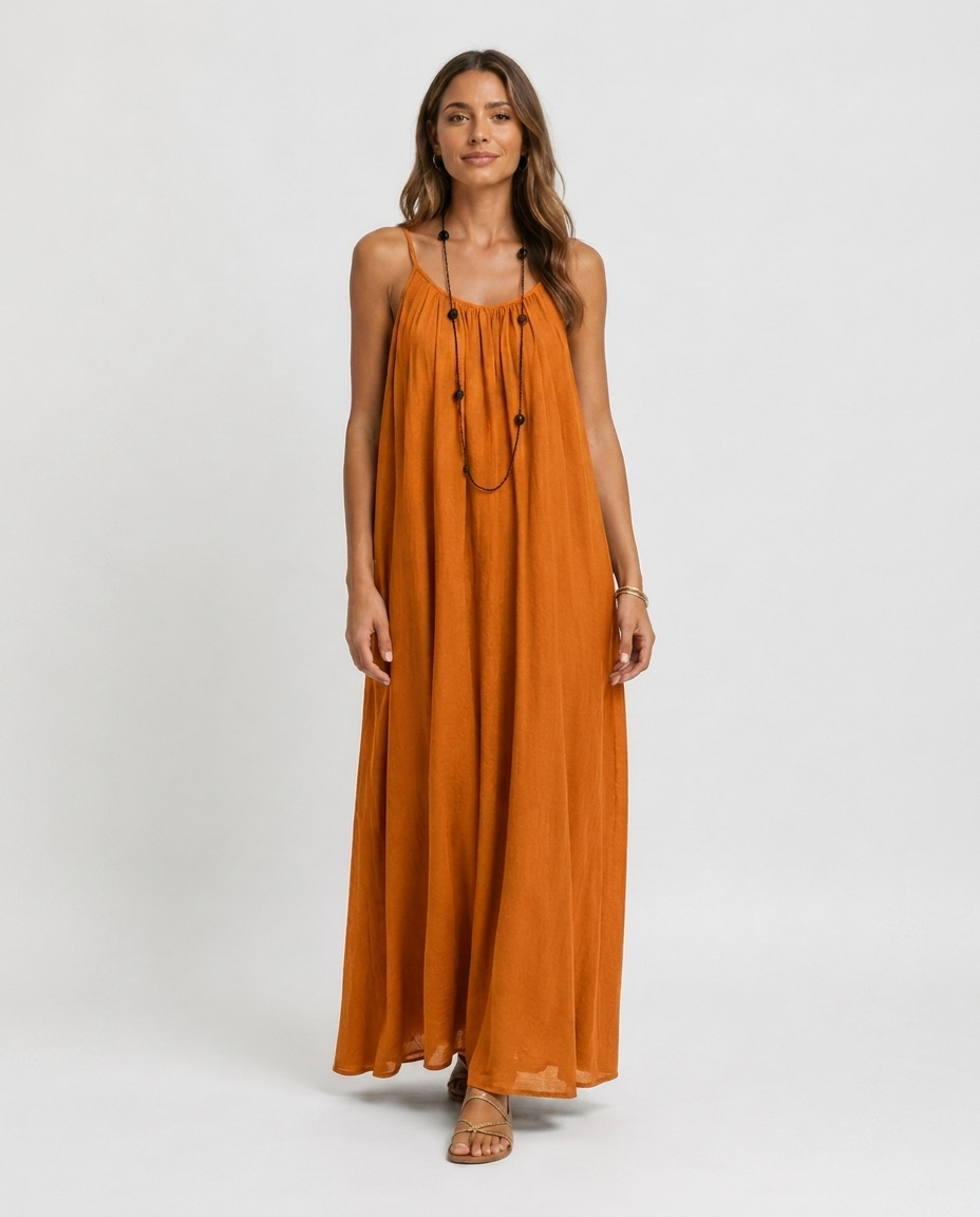 Robe Longue Sans Manches – Coupe Fluide Silhouette Maxi Pour le Quotidien
