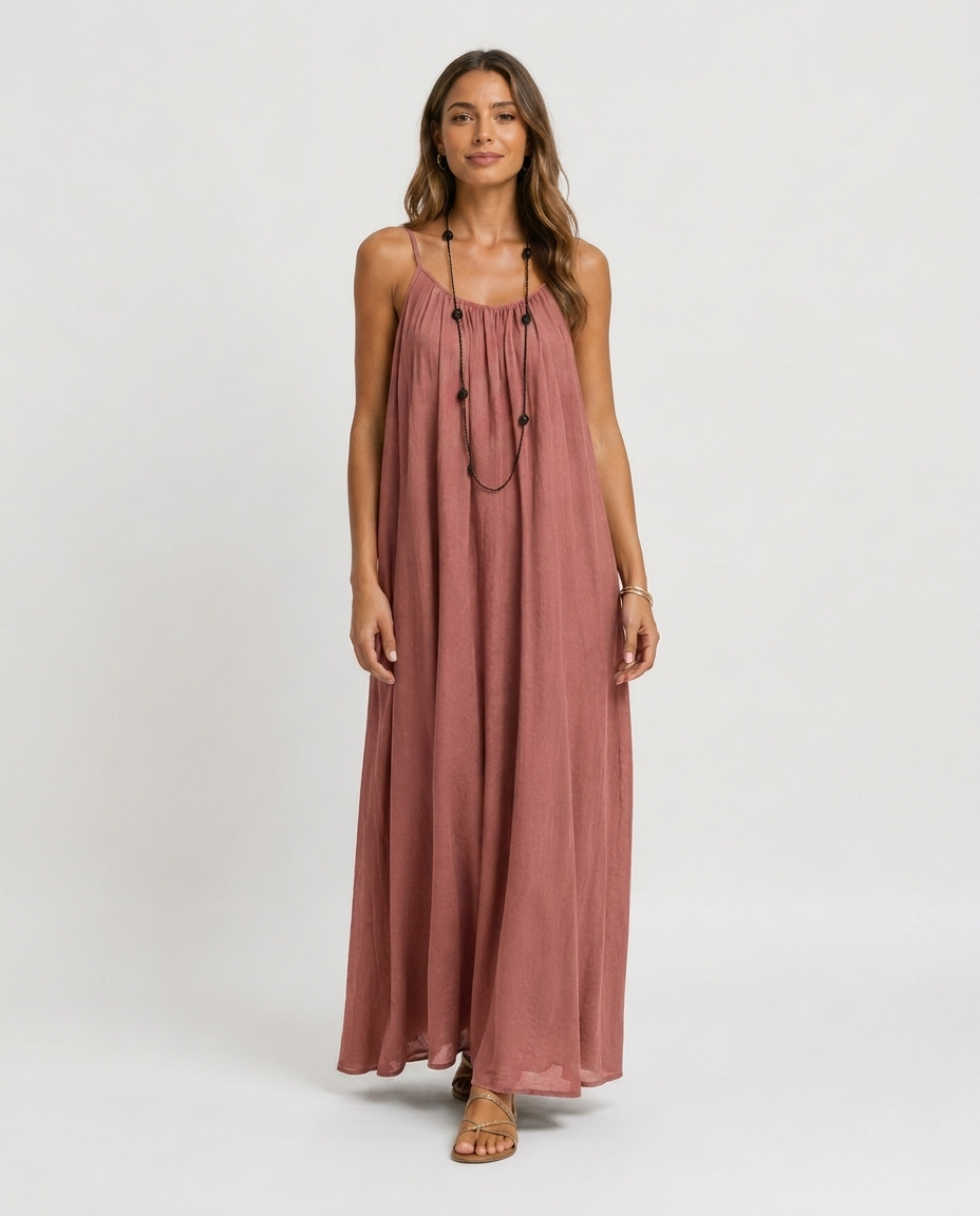 Robe Longue Sans Manches – Coupe Fluide Silhouette Maxi Pour le Quotidien