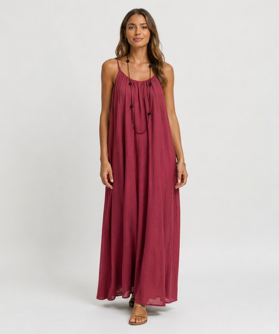 Robe Longue Sans Manches – Coupe Fluide Silhouette Maxi Pour le Quotidien
