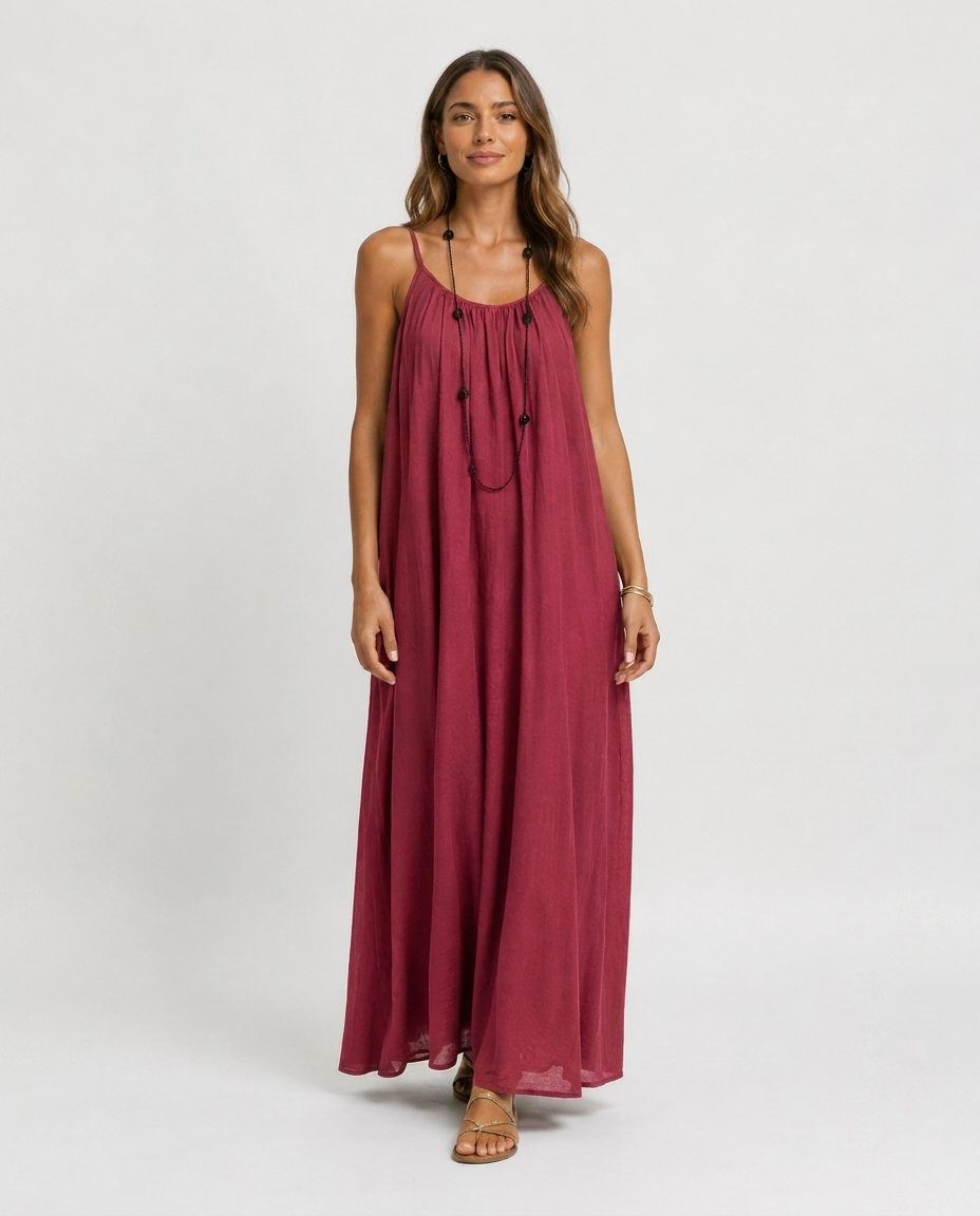 Robe Longue Sans Manches – Coupe Fluide Silhouette Maxi Pour le Quotidien