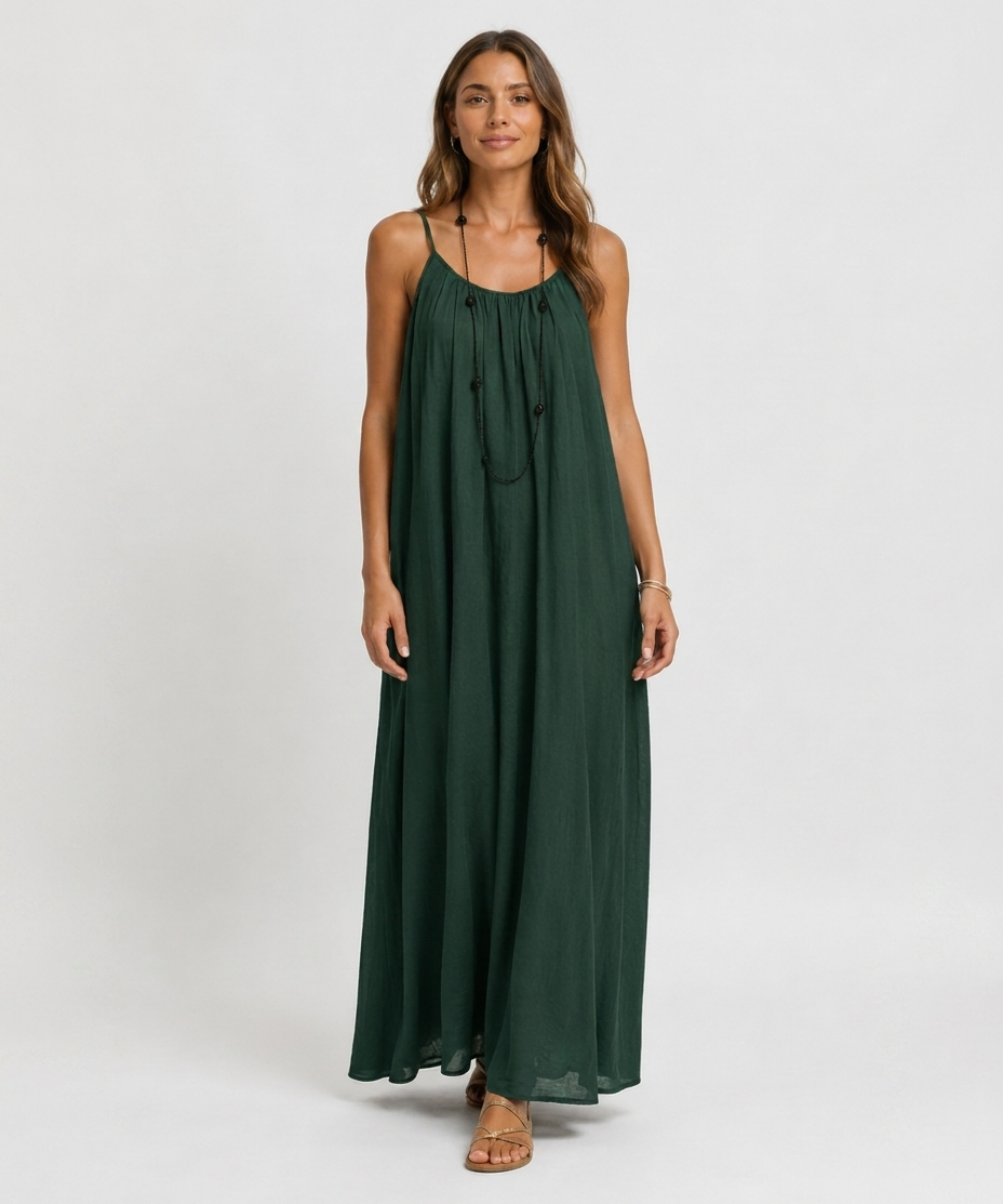 Robe Longue Sans Manches – Coupe Fluide Silhouette Maxi Pour le Quotidien
