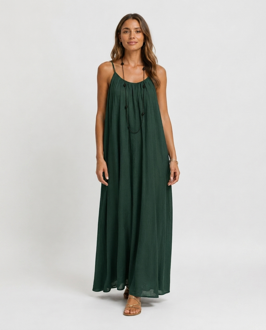 Robe Longue Sans Manches – Coupe Fluide Silhouette Maxi Pour le Quotidien