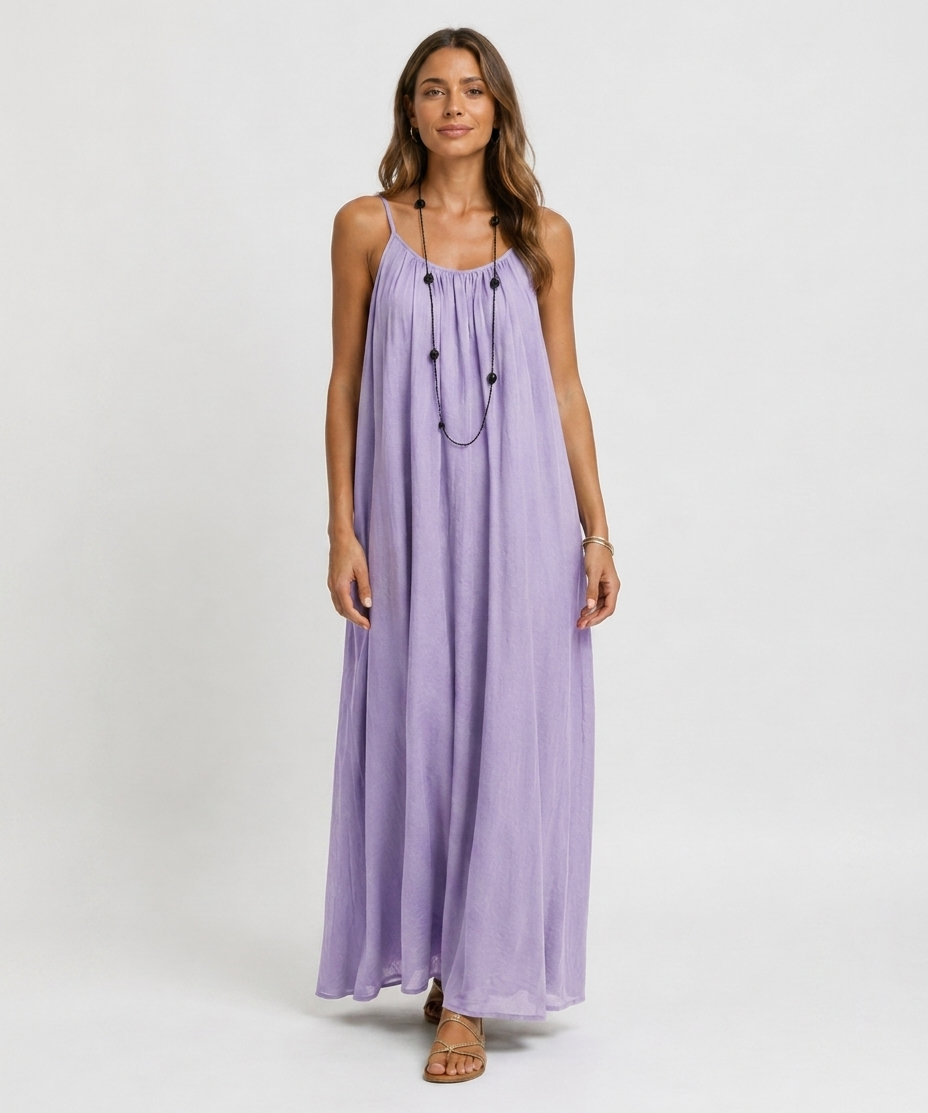 Robe Longue Sans Manches – Coupe Fluide Silhouette Maxi Pour le Quotidien