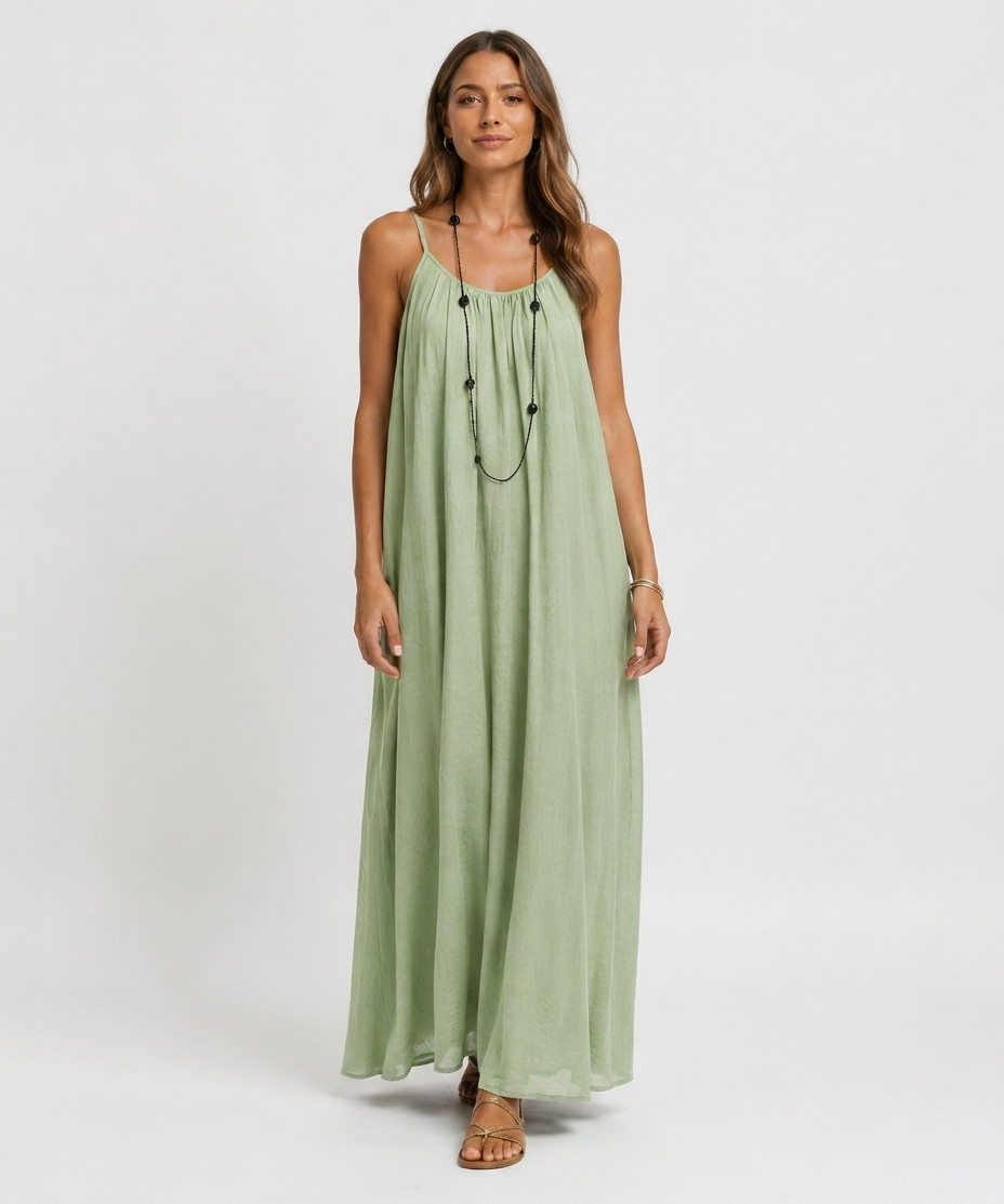 Robe Longue Sans Manches – Coupe Fluide Silhouette Maxi Pour le Quotidien