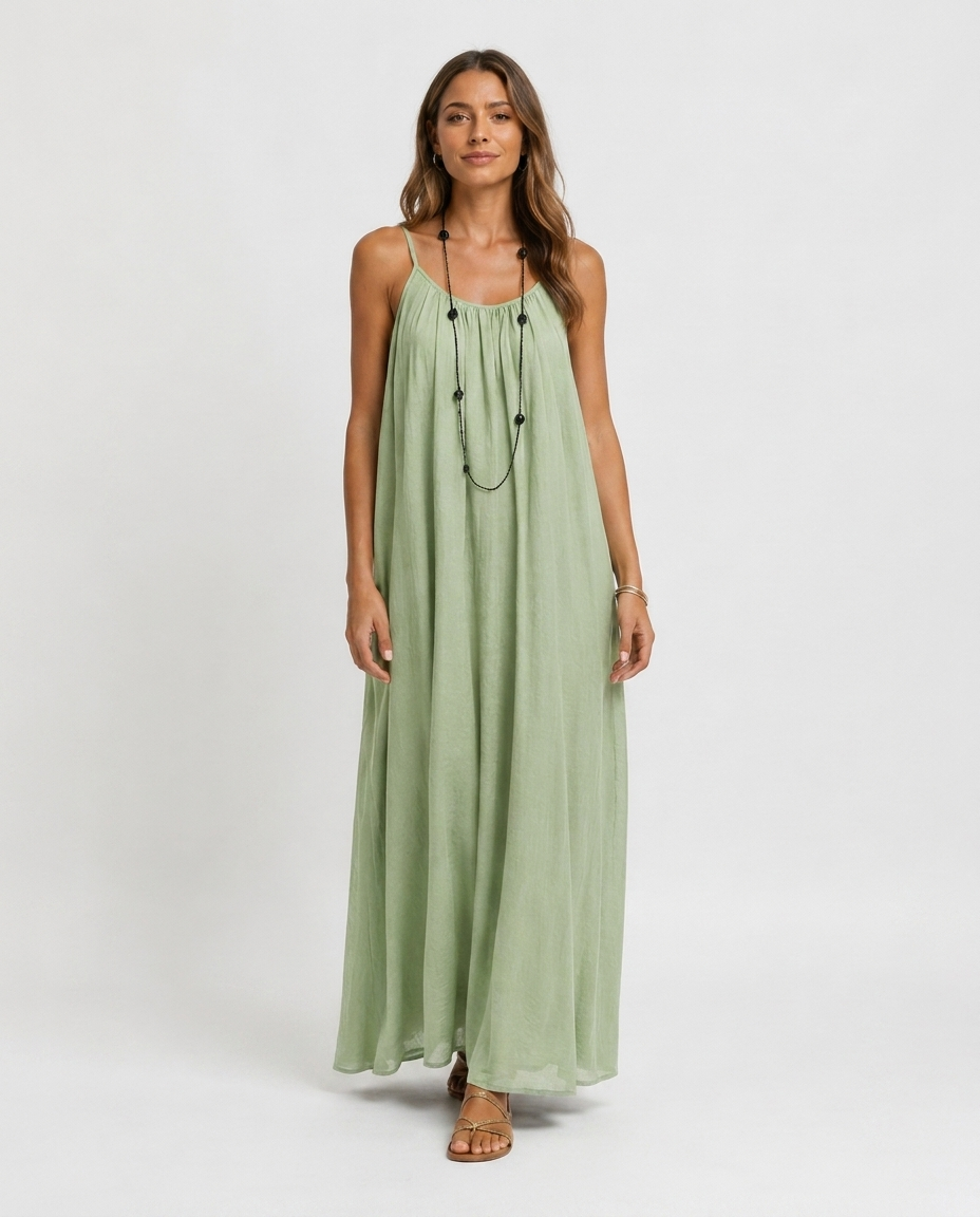 Robe Longue Sans Manches – Coupe Fluide Silhouette Maxi Pour le Quotidien
