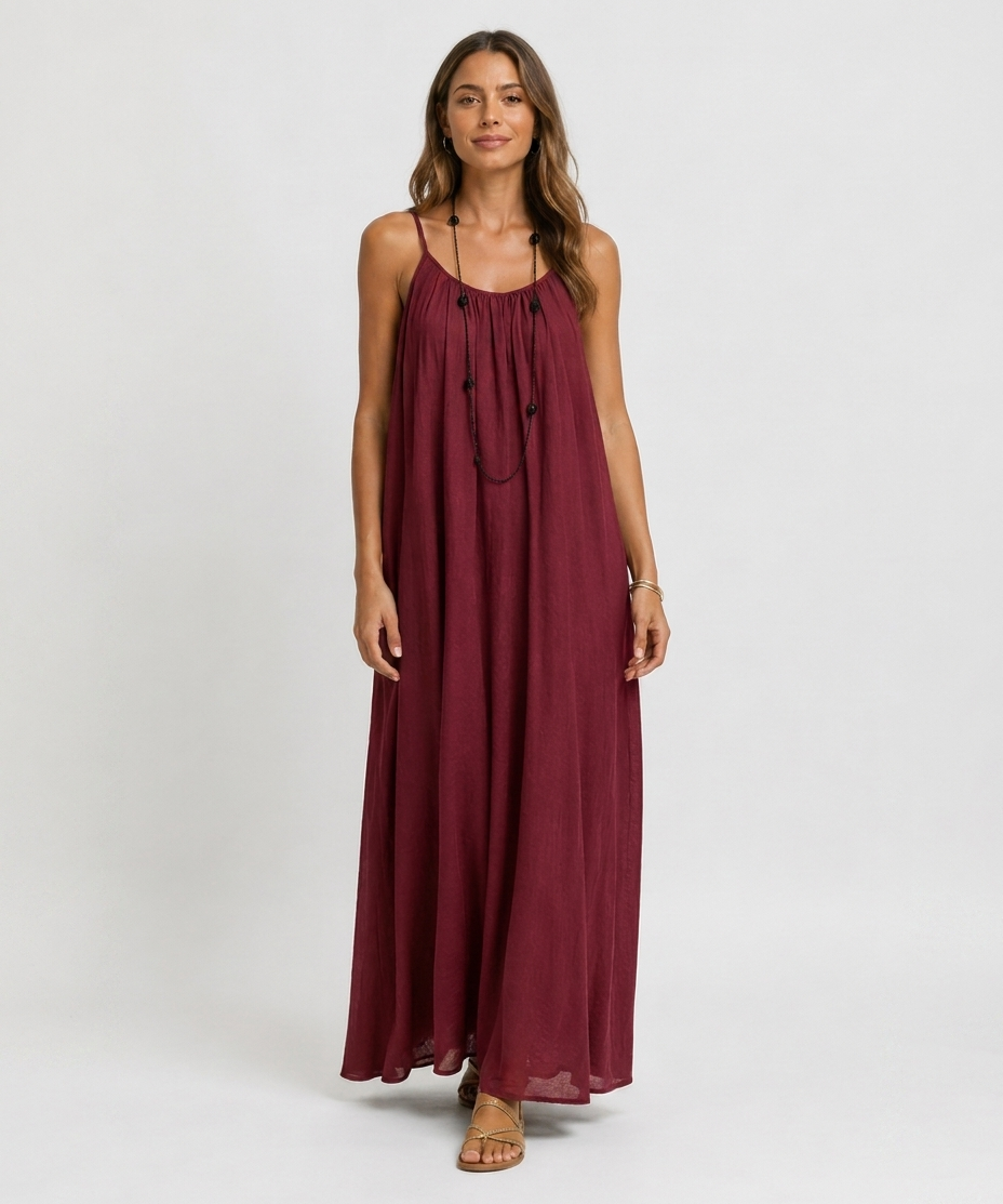 Robe Longue Sans Manches – Coupe Fluide Silhouette Maxi Pour le Quotidien