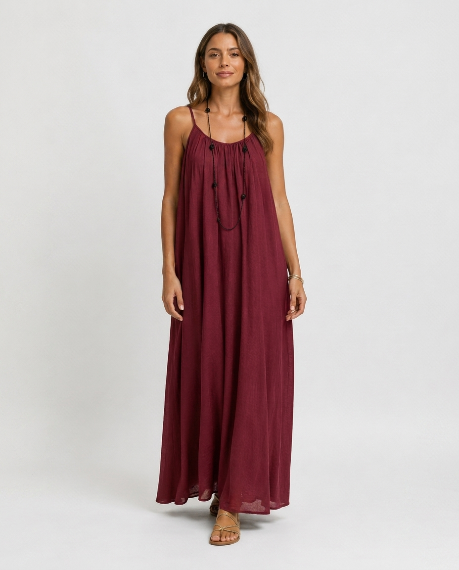Robe Longue Sans Manches – Coupe Fluide Silhouette Maxi Pour le Quotidien