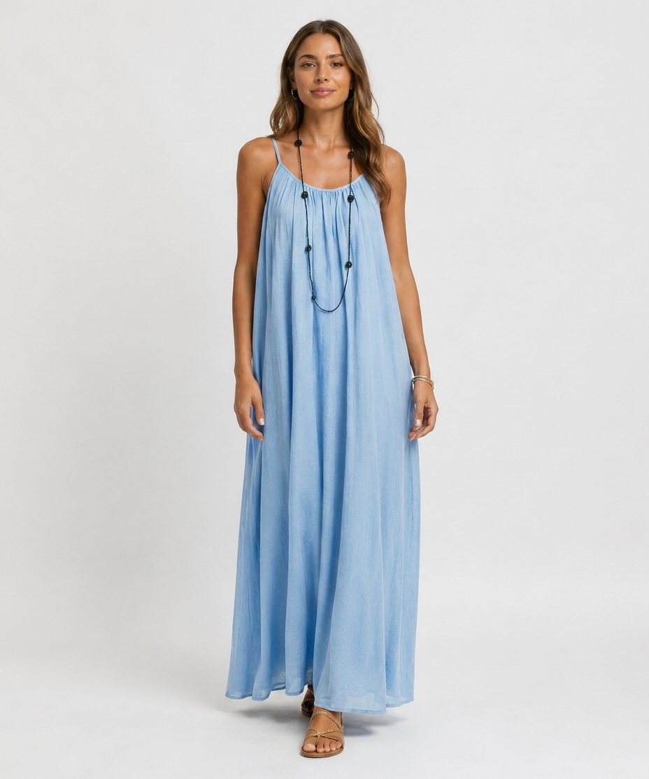 Robe Longue Sans Manches – Coupe Fluide Silhouette Maxi Pour le Quotidien
