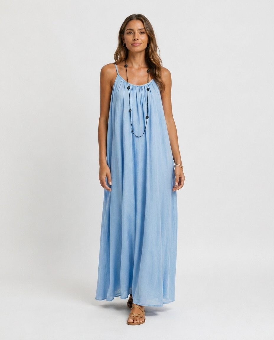 Robe Longue Sans Manches – Coupe Fluide Silhouette Maxi Pour le Quotidien