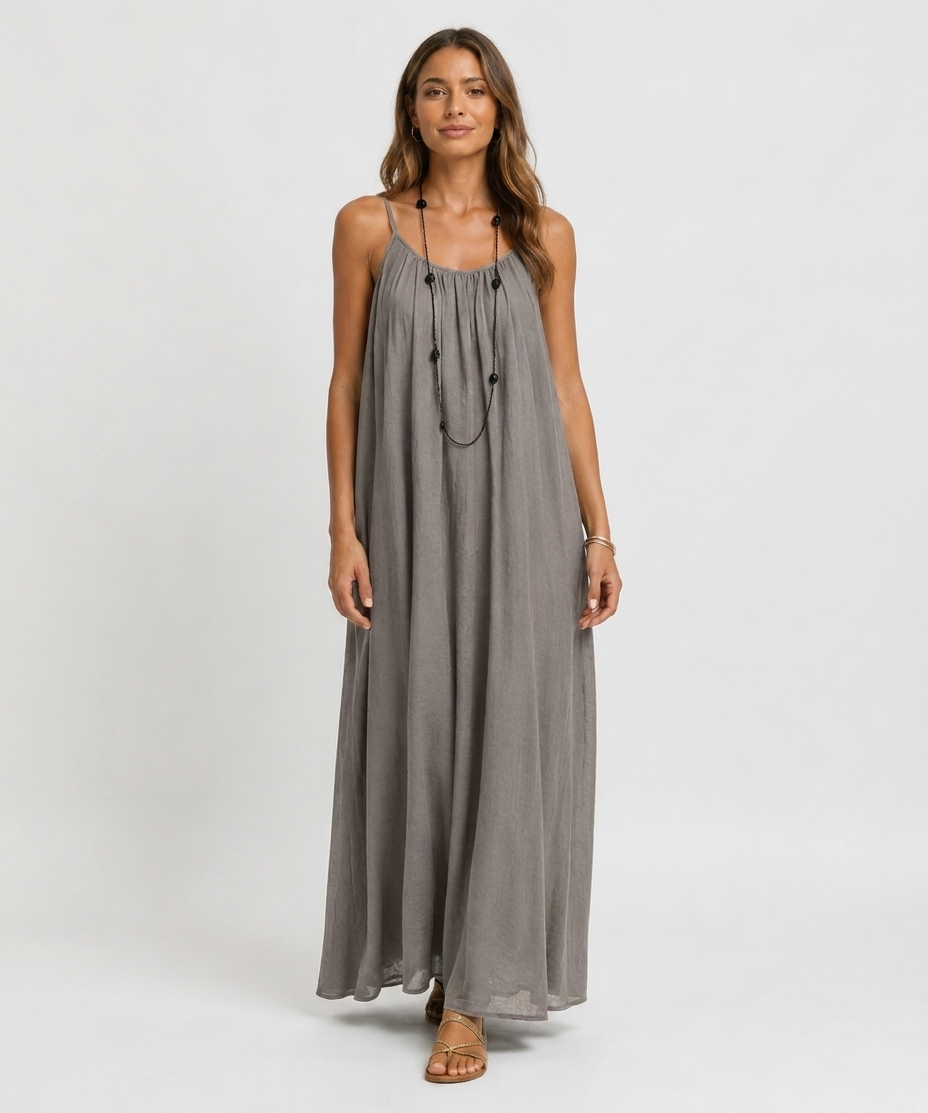 Robe Longue Sans Manches – Coupe Fluide Silhouette Maxi Pour le Quotidien