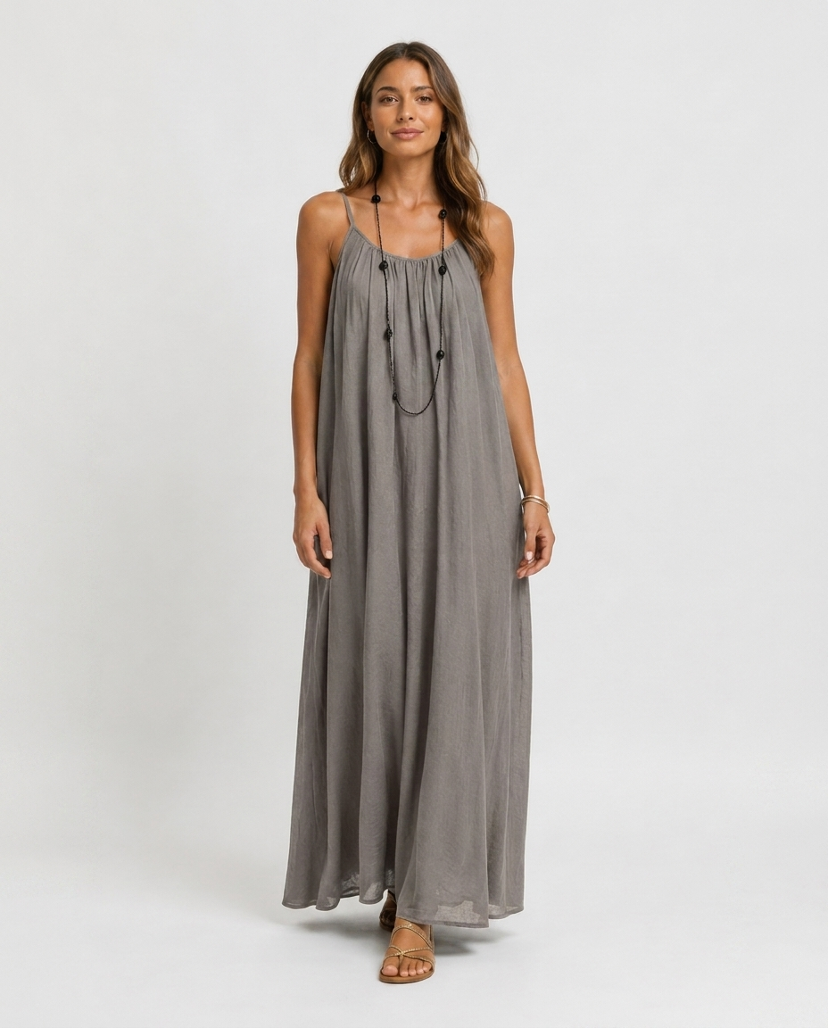 Robe Longue Sans Manches – Coupe Fluide Silhouette Maxi Pour le Quotidien