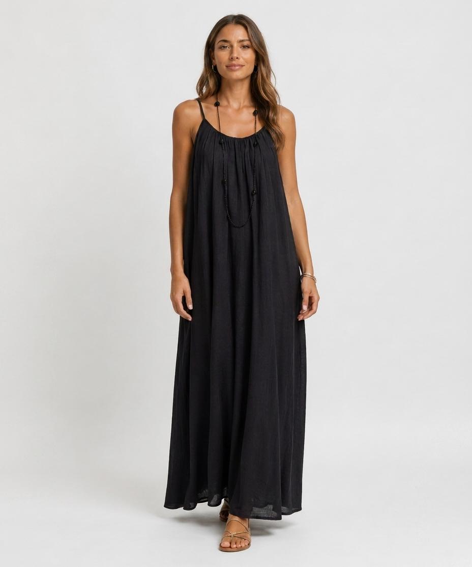 Robe Longue Sans Manches – Coupe Fluide Silhouette Maxi Pour le Quotidien