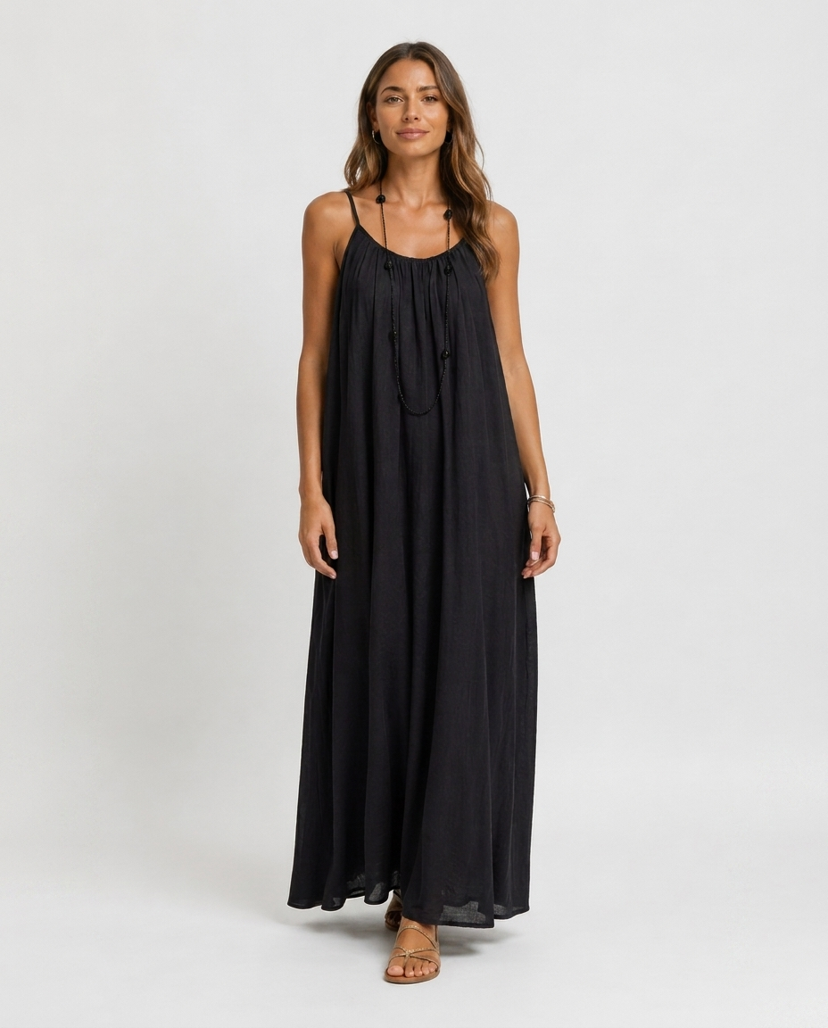 Robe Longue Sans Manches – Coupe Fluide Silhouette Maxi Pour le Quotidien