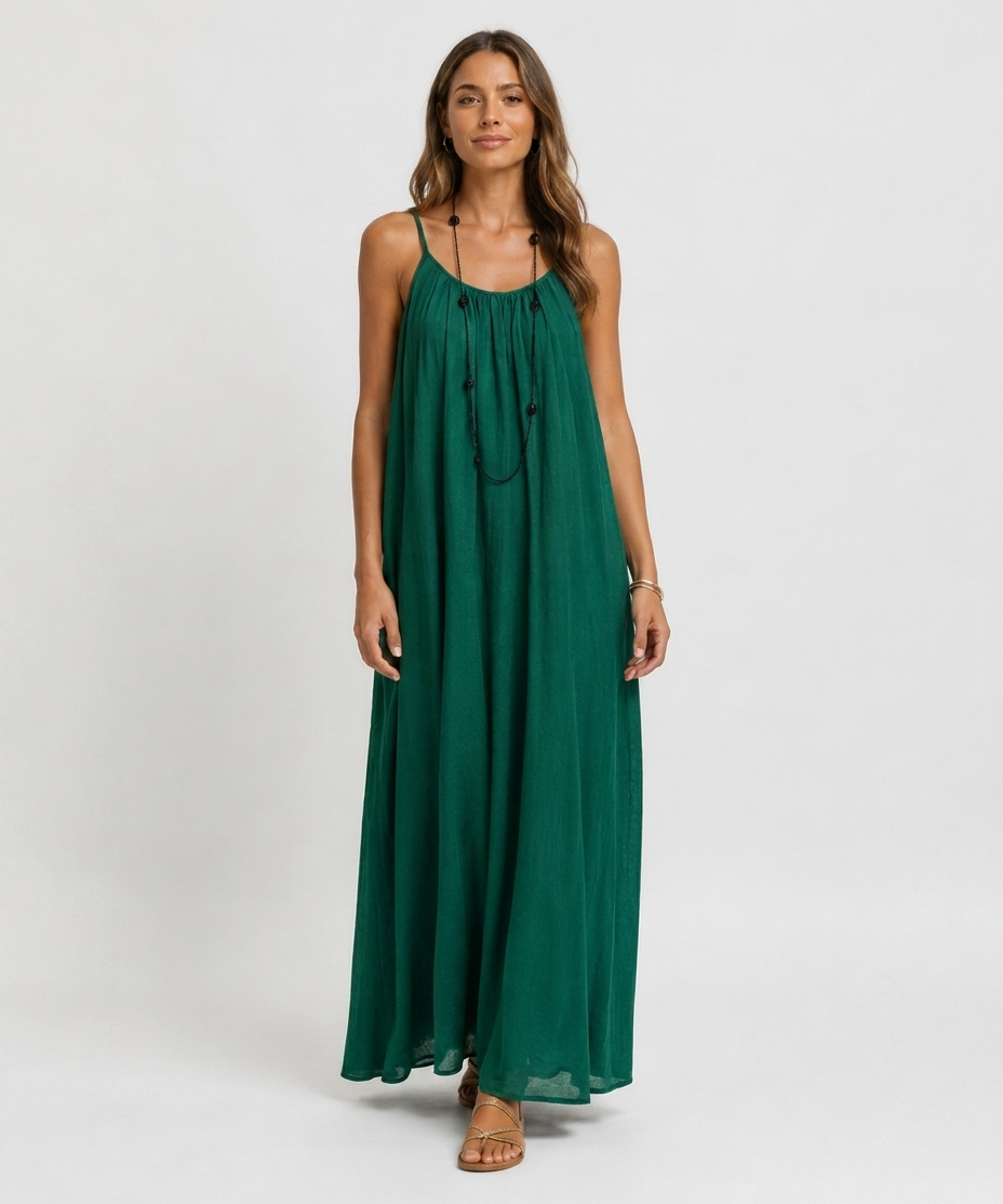Robe Longue Sans Manches – Coupe Fluide Silhouette Maxi Pour le Quotidien