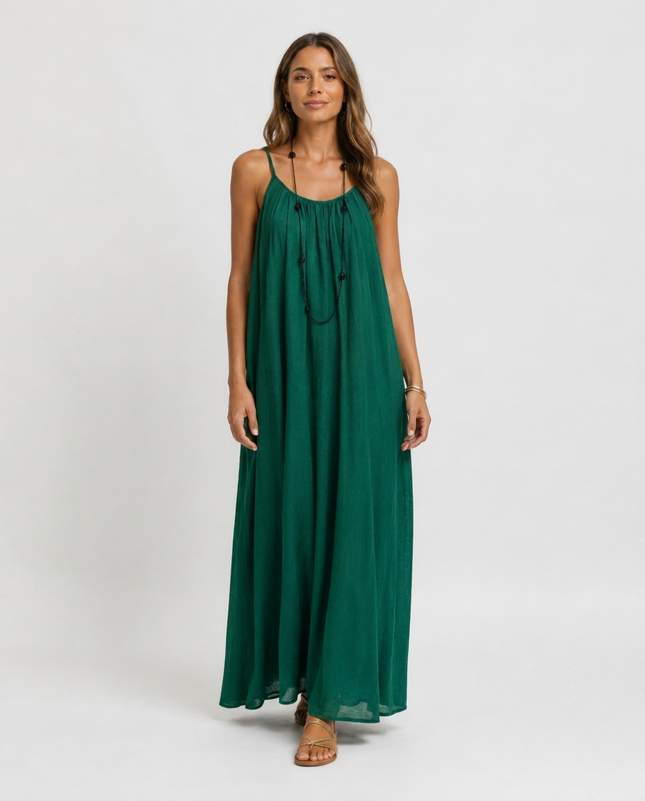 Robe Longue Sans Manches – Coupe Fluide Silhouette Maxi Pour le Quotidien