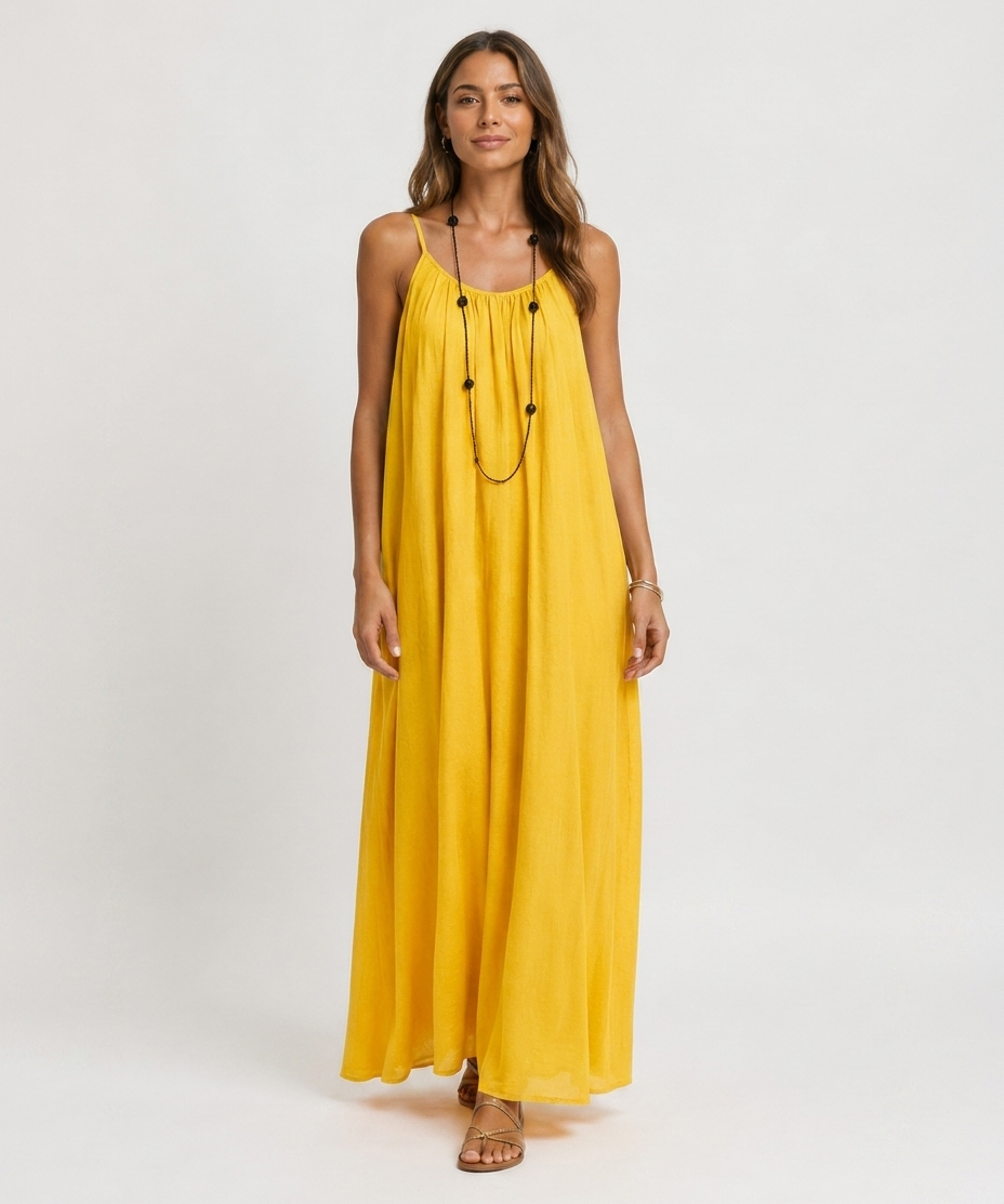 Robe Longue Sans Manches – Coupe Fluide Silhouette Maxi Pour le Quotidien