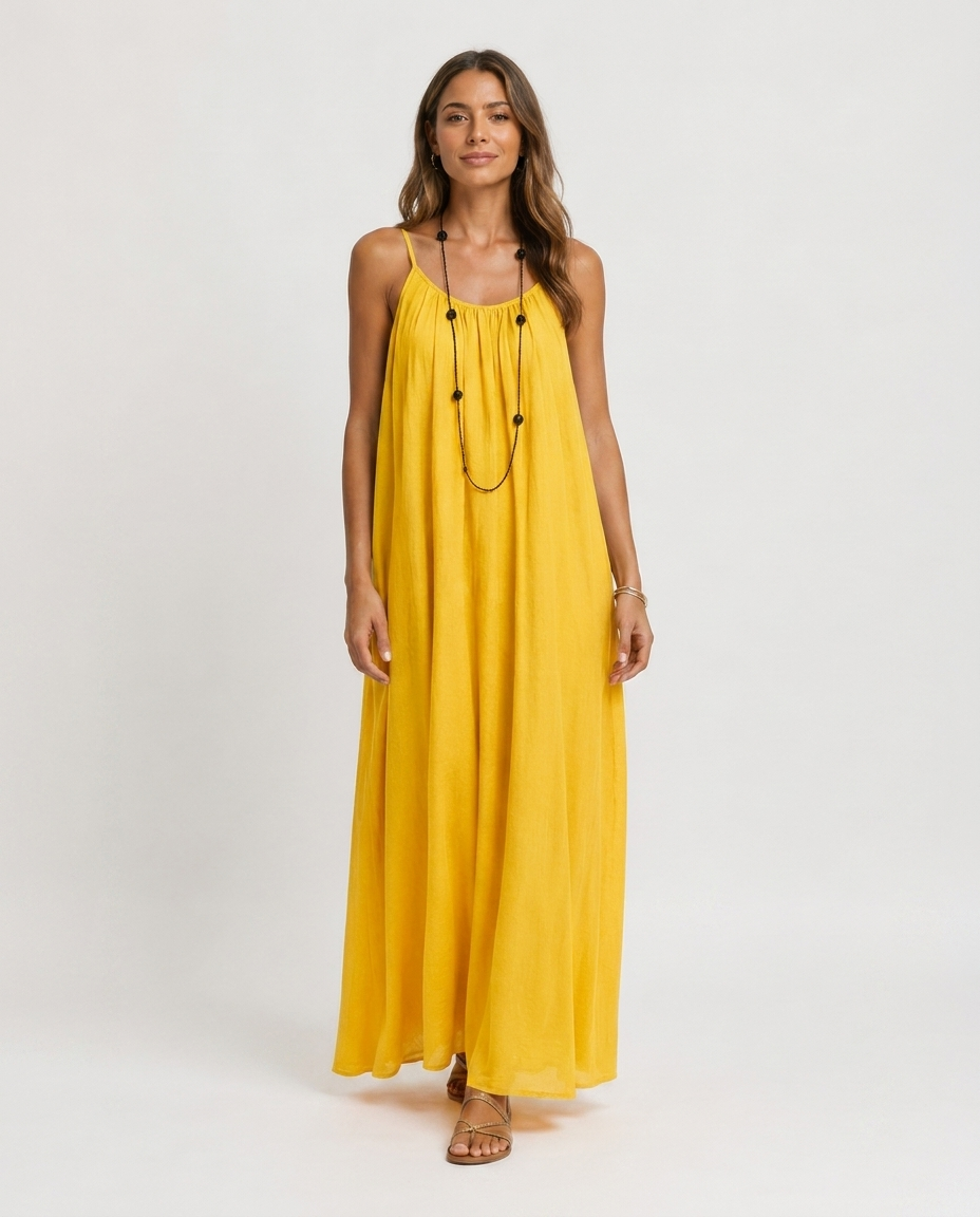 Robe Longue Sans Manches – Coupe Fluide Silhouette Maxi Pour le Quotidien