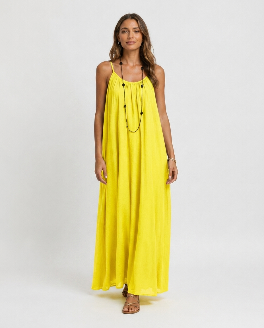 Robe Longue Sans Manches – Coupe Fluide Silhouette Maxi Pour le Quotidien