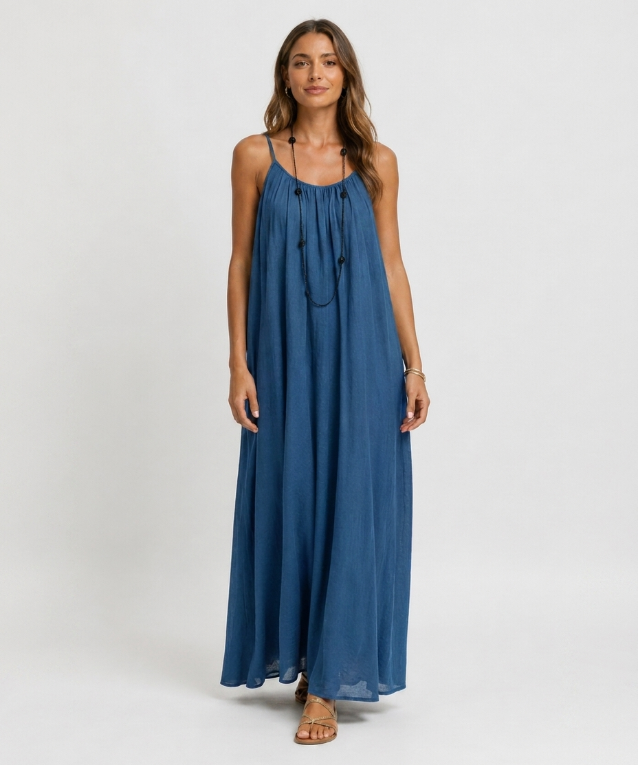 Robe Longue Sans Manches – Coupe Fluide Silhouette Maxi Pour le Quotidien