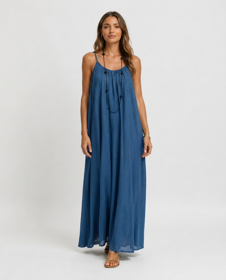 Robe Longue Sans Manches – Coupe Fluide Silhouette Maxi Pour le Quotidien