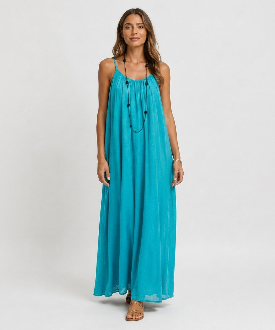 Robe Longue Sans Manches – Coupe Fluide Silhouette Maxi Pour le Quotidien