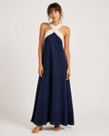Robe Maxi Croisée – Décolleté Drapé Coupe Fluide Pour Vacances et Quotidien