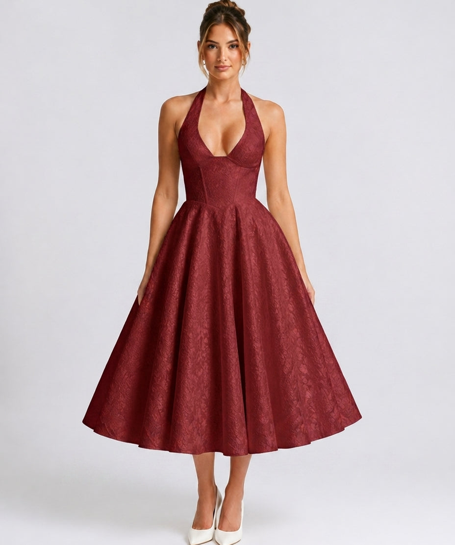 Robe Midi Sans Manches en Coton Mélangé – Coupe A-line, sans manches, pour le quotidien