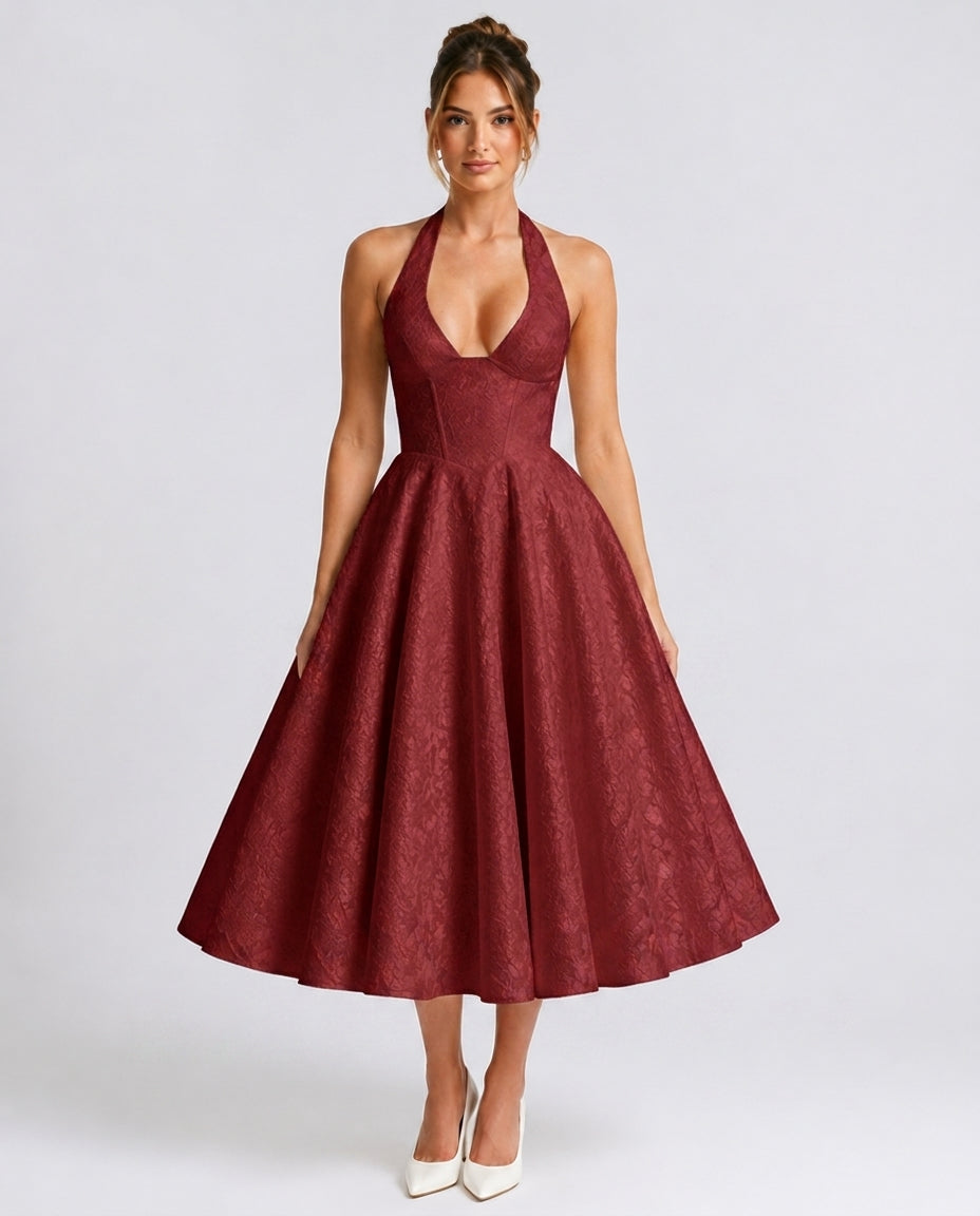 Robe Midi Sans Manches en Coton Mélangé – Coupe A-line, sans manches, pour le quotidien