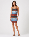Robe Mini Rayée – Dos Nu Coupe Ajustée avec Fente Pour Soirée et Sorties Élégantes