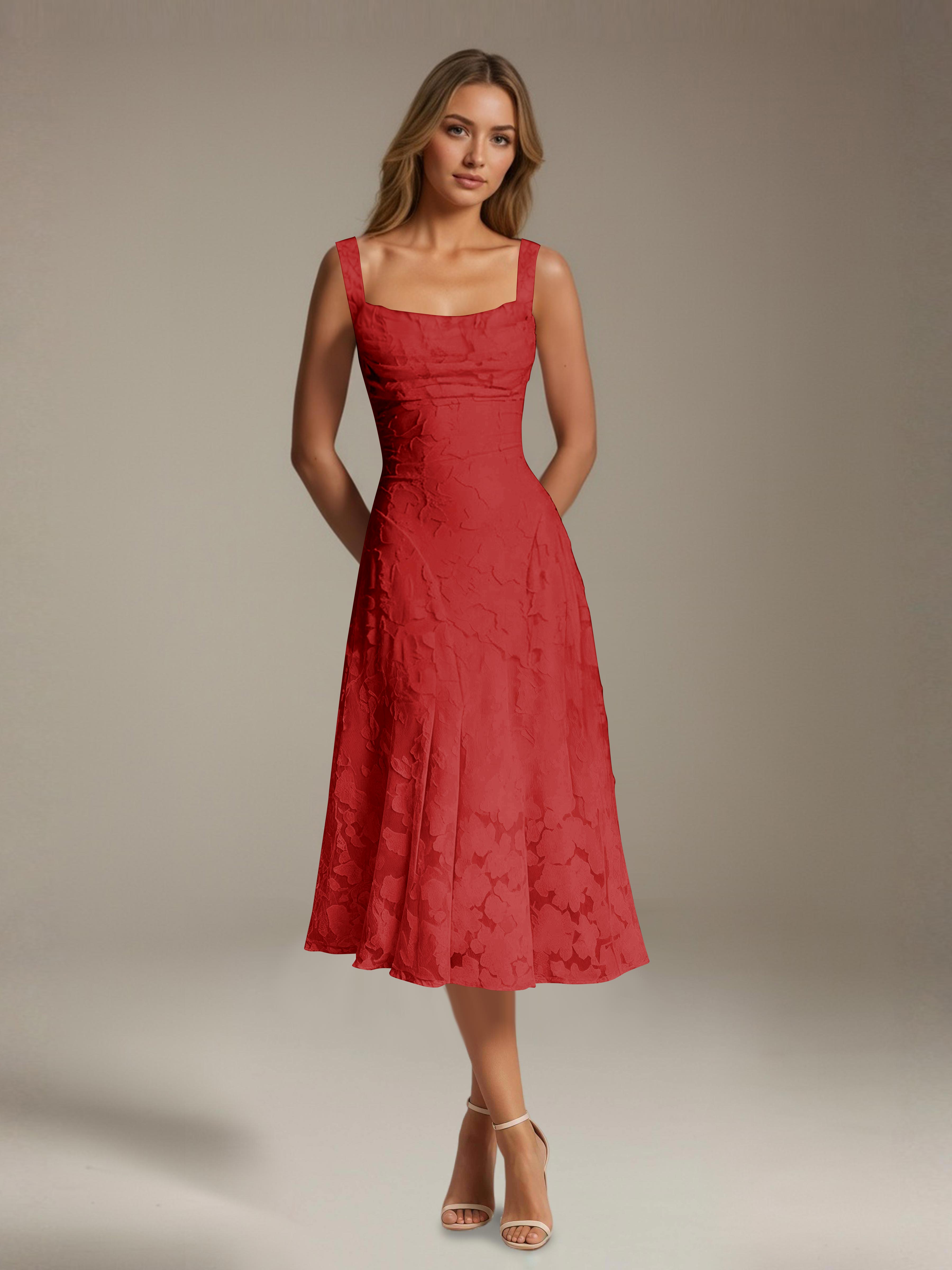 Robe Longue en Dentelle Col Carré Img 