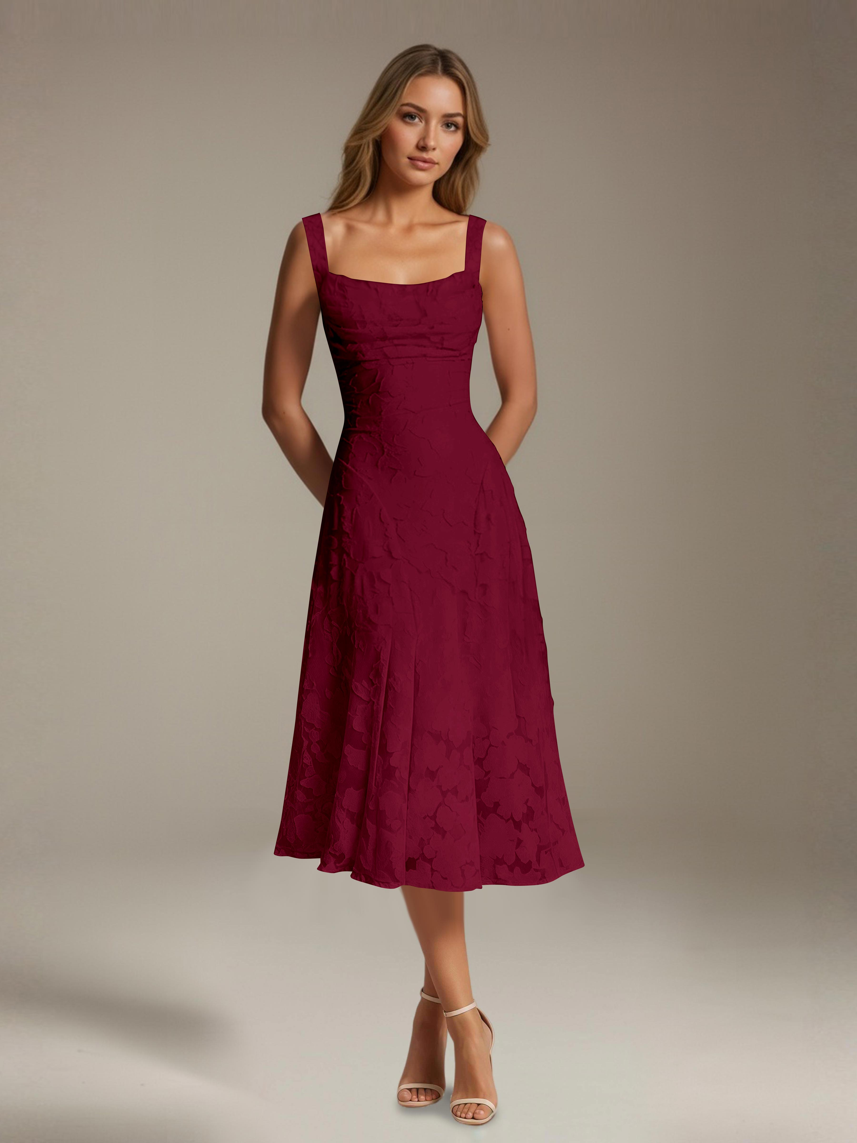 Robe Longue en Dentelle Col Carré Img 14