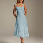 Robe Longue en Dentelle Col Carré Img 18