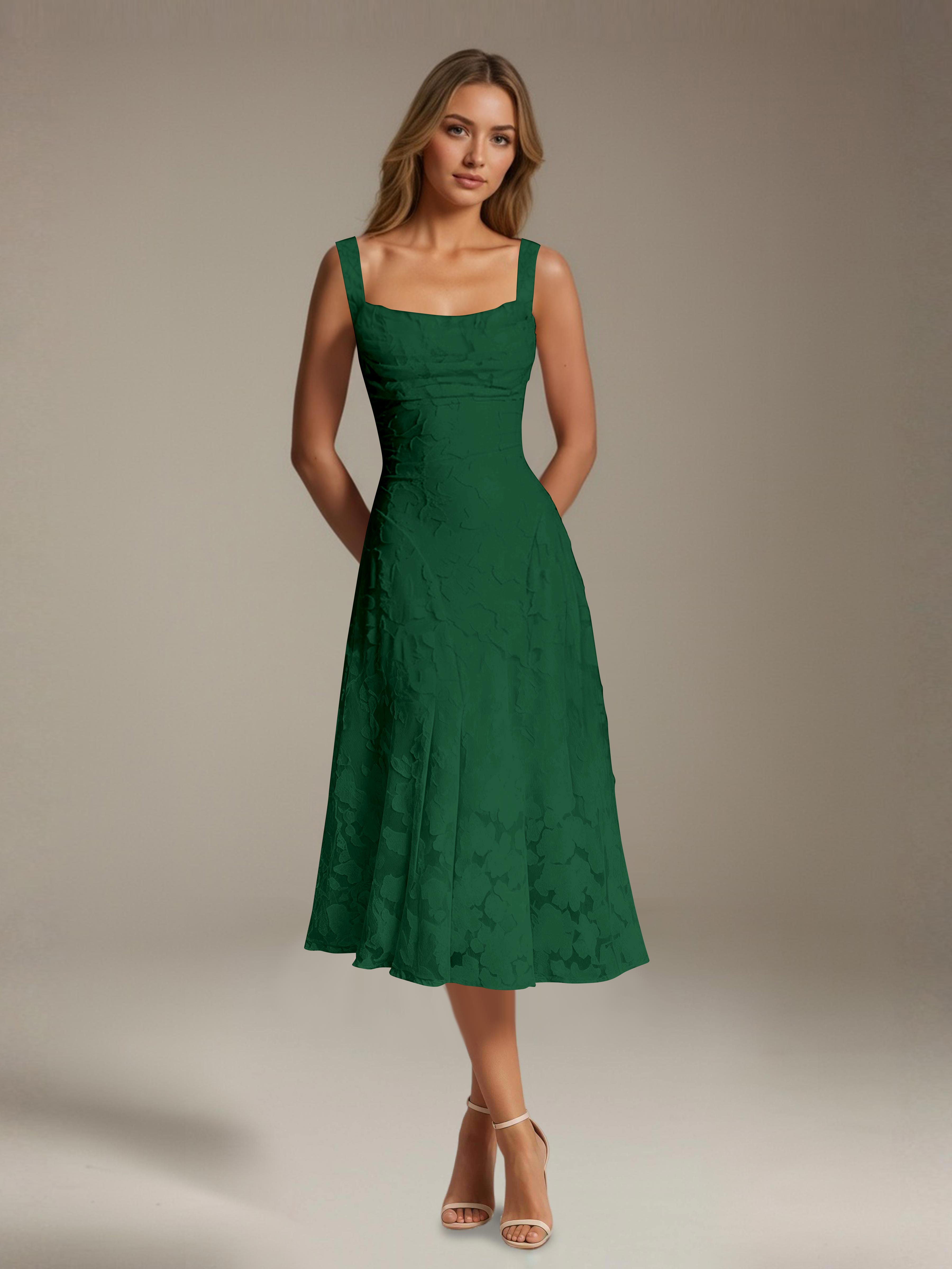 Robe Longue en Dentelle Col Carré Img 19