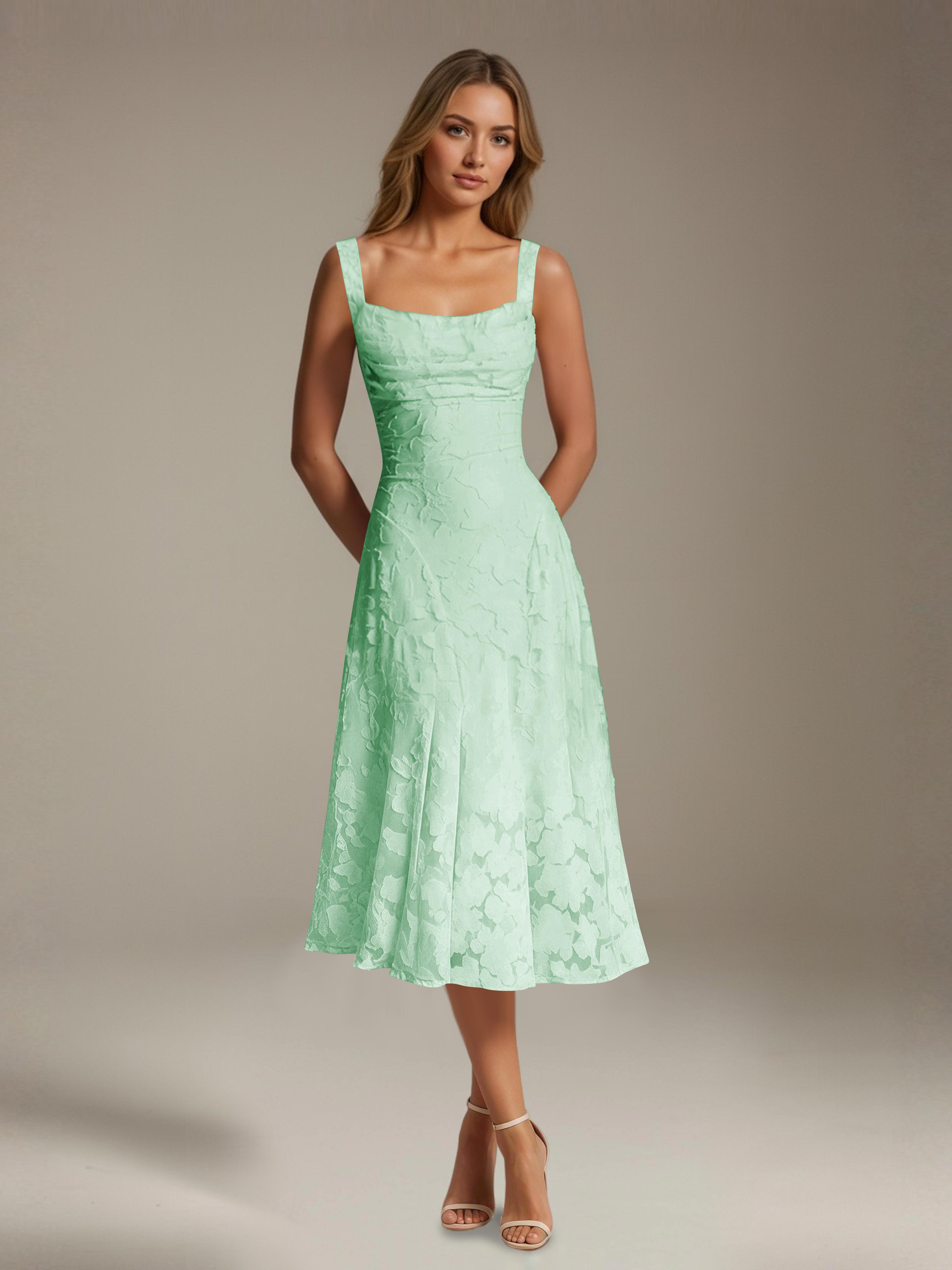 Robe Longue en Dentelle Col Carré Img 22