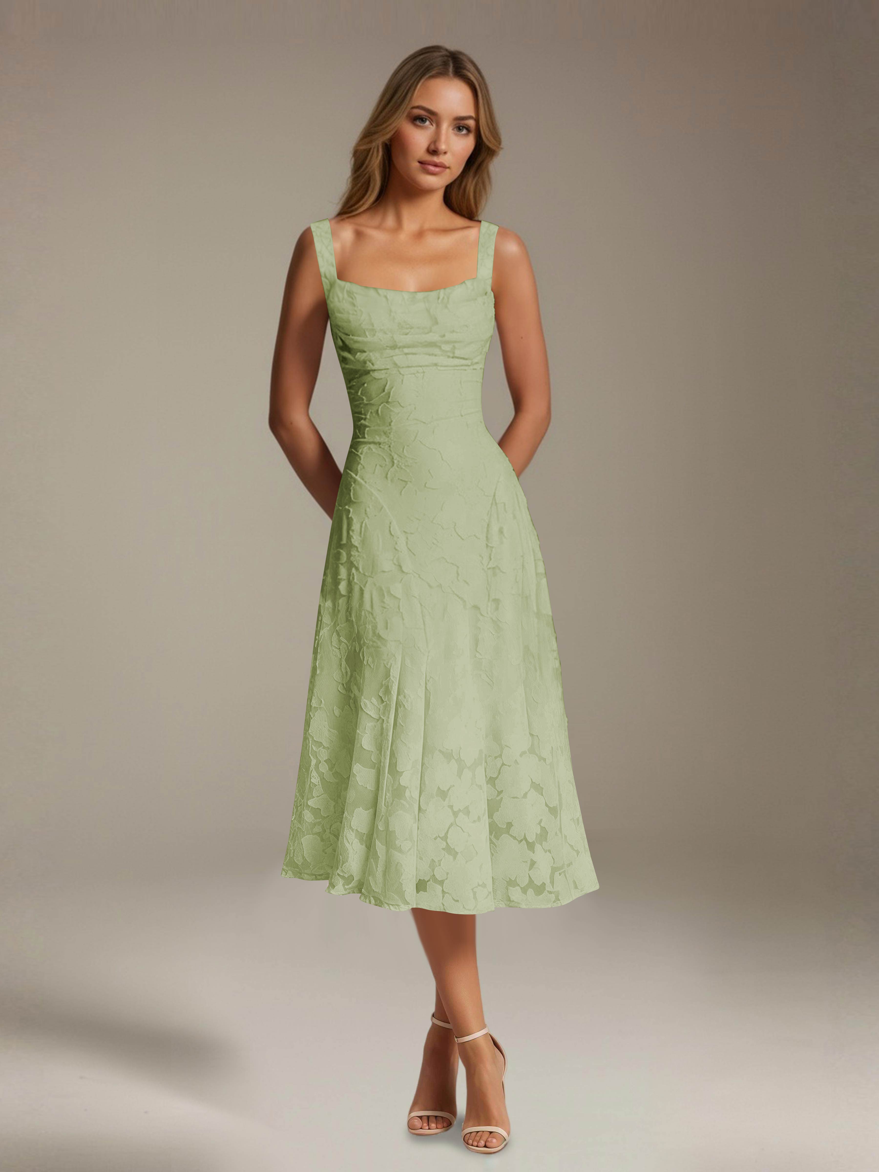 Robe Longue en Dentelle Col Carré Img 25