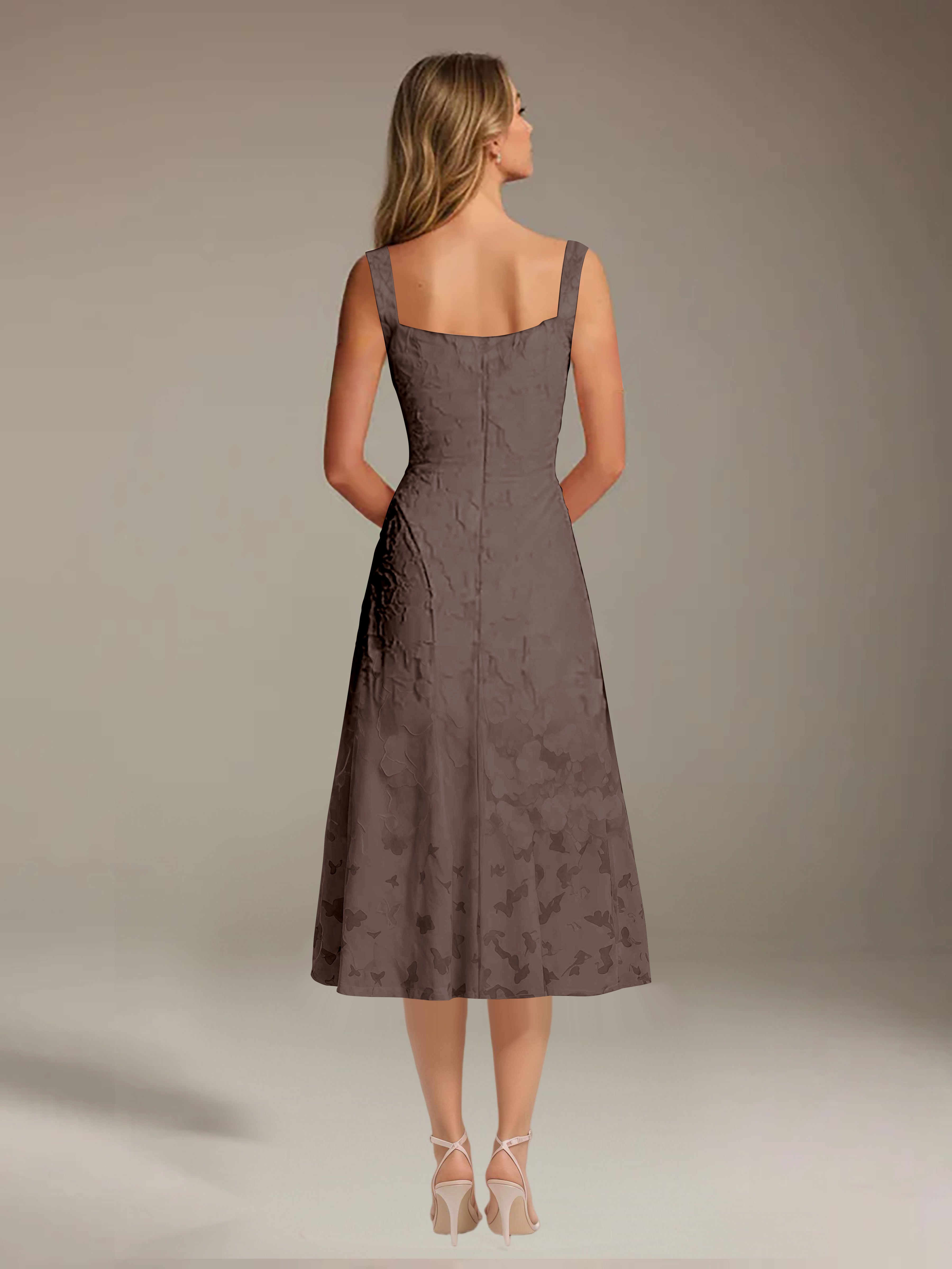 Robe Longue en Dentelle Col Carré Img 36