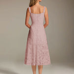 Robe Longue en Dentelle Col Carré Img 50