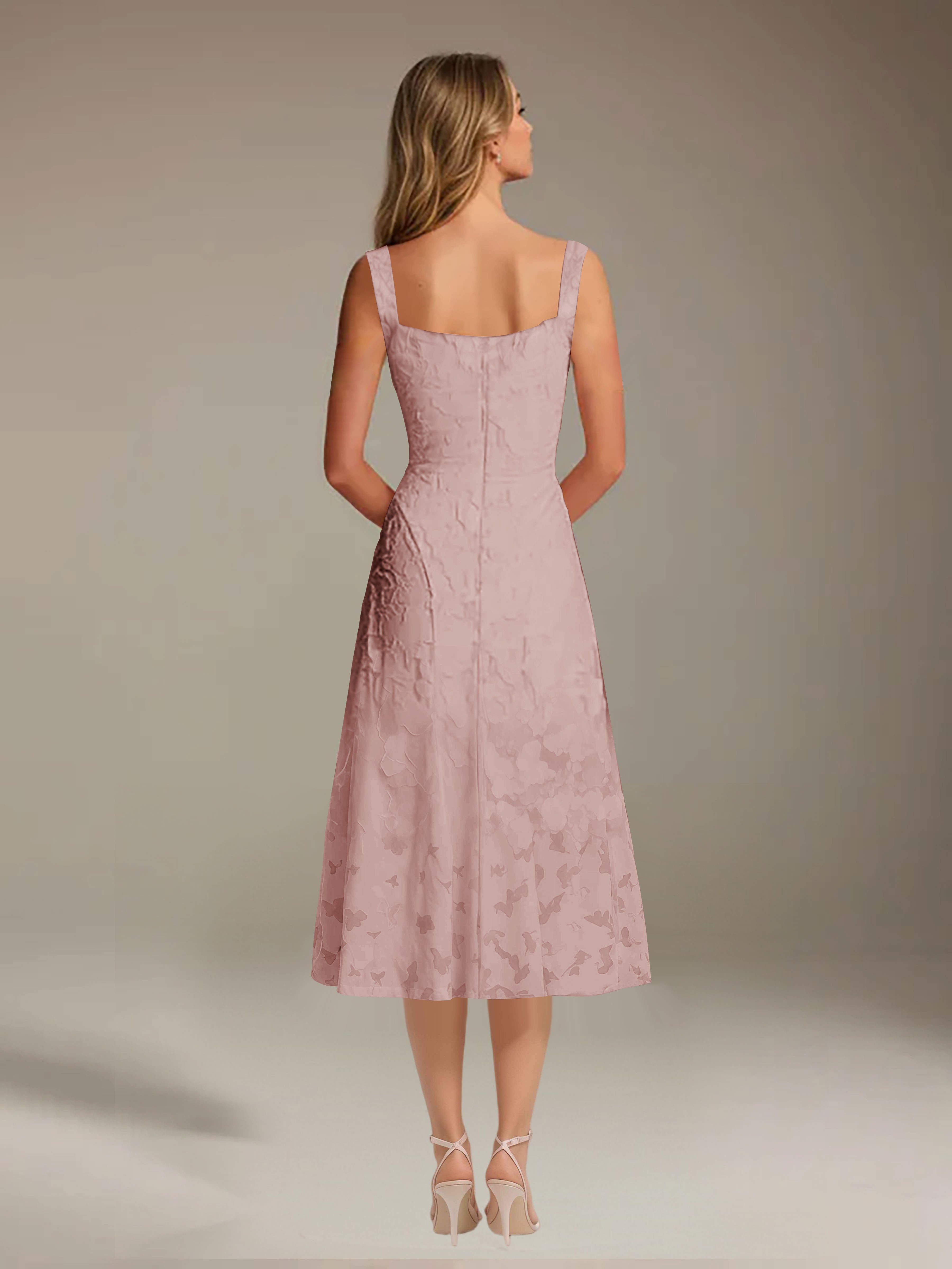 Robe Longue en Dentelle Col Carré Img 50