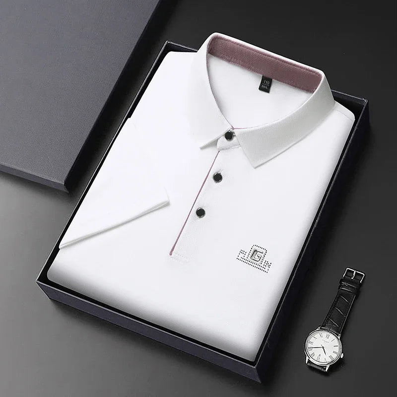 Chemise polo homme manches courtes élégante et respirante