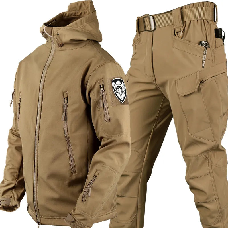 Ensemble Homme Polyvalente Coupe-Vent avec Doublure Polaire et Zip