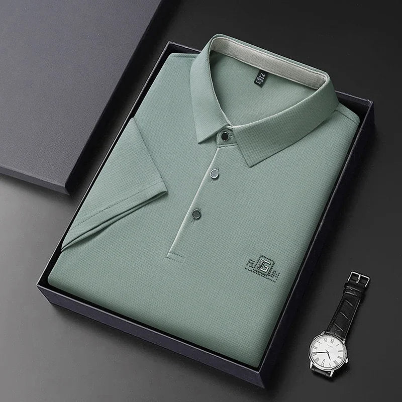 Chemise polo homme manches courtes élégante et respirante