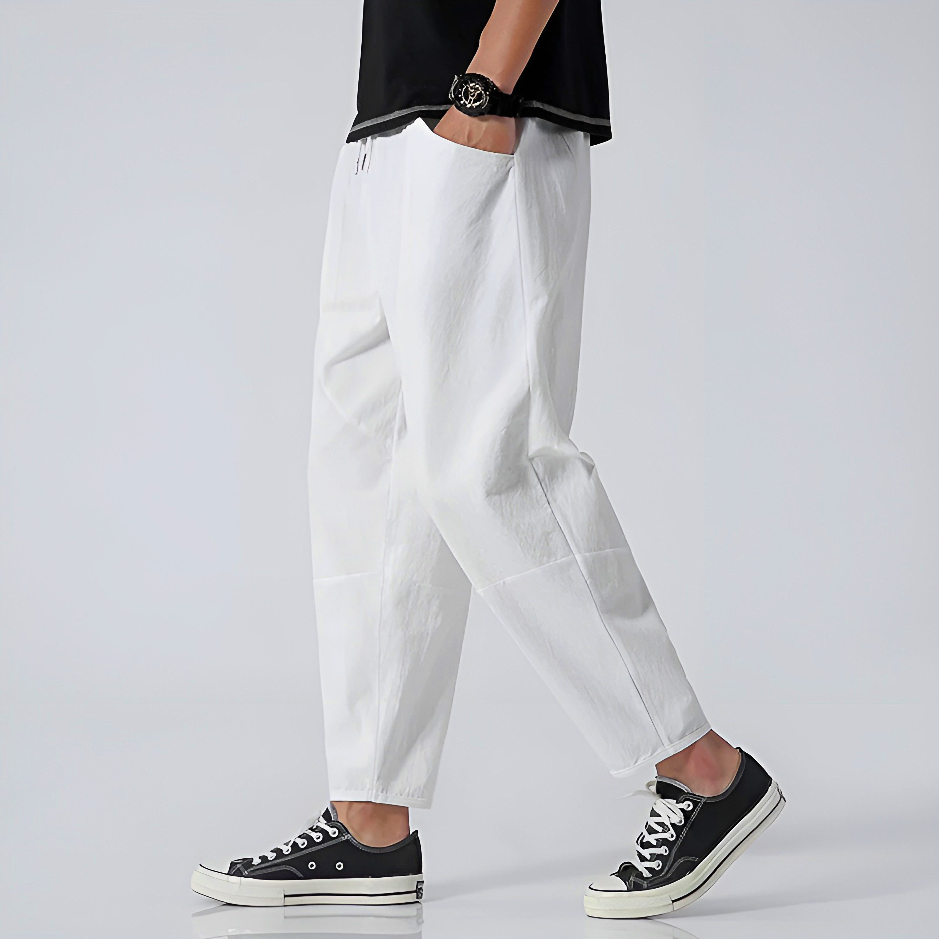 Pantalon Croppé en Coton