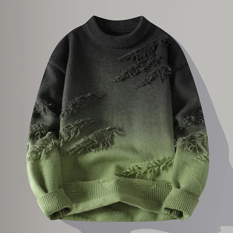 Pull Distressé Corvin pour Homme – Style Urbain Texturé
