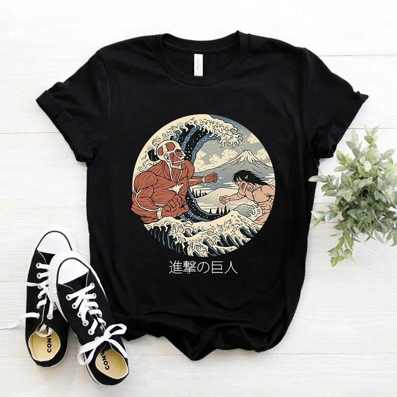 T-shirt Attack on Titan style Harajuku