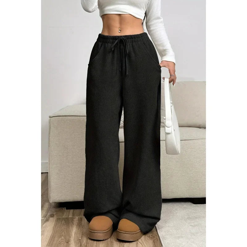 Pantalon en velours côtelé taille haute tendance pour femmes | Coupe décontractée