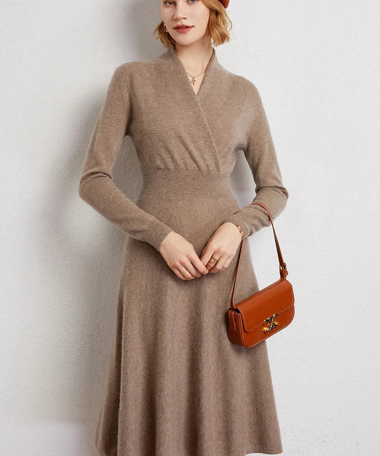 Robe portefeuille en cachemire ultra-doux