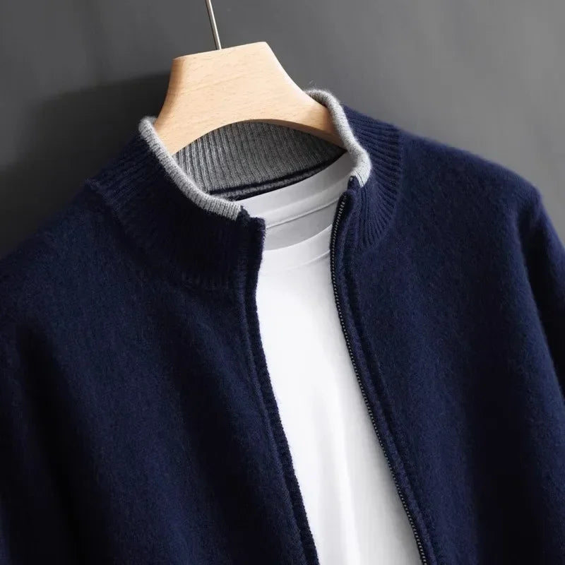 Veste en cachemire à fermeture éclair Riku