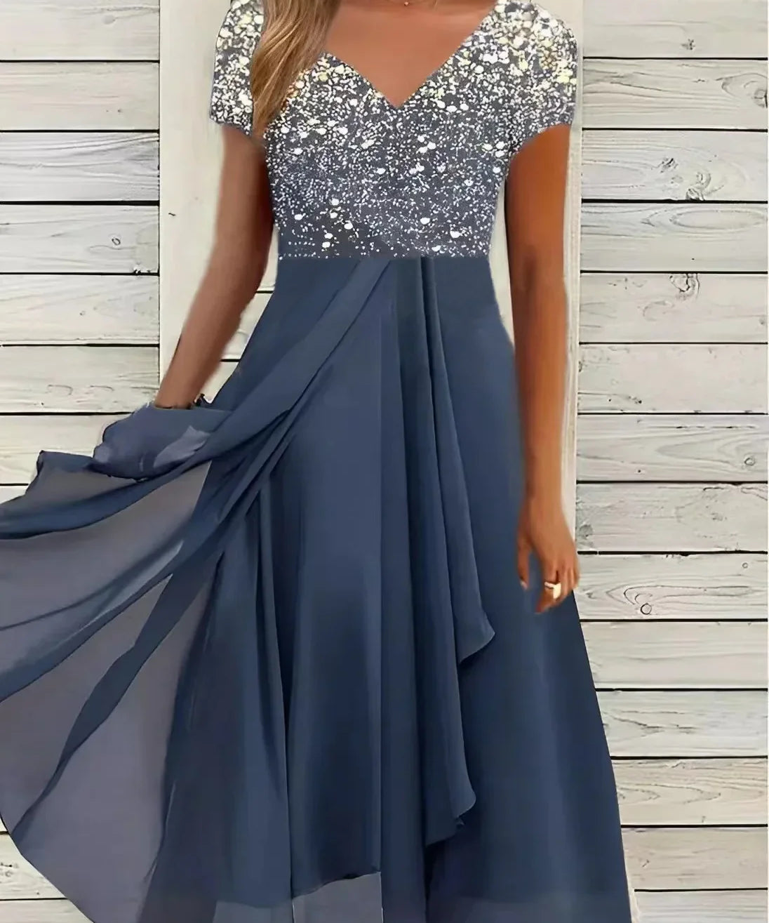 Robe de soirée maxi à paillettes pour femme, idéale pour mariages et cérémonies